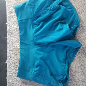 Teal lululemon running shorts